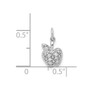 14k White Gold Diamond Apple Charm