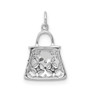 14k White Gold Diamond Purse Charm