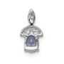 14K White Gold Diamond & .45 Tanzanite Chain Slide