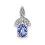 14K White Gold Diamond & .45 Tanzanite Chain Slide