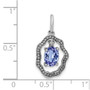 14k White Gold .62 Tanzanite & Diamond Dangle Pendant