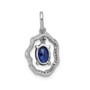 14k White Gold .62 Tanzanite & Diamond Dangle Pendant