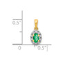14k & Rhodium Halo Diamond & Oval Emerald Pendant