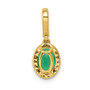 14k Halo Diamond and Oval Emerald Pendant