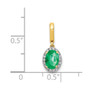 14k Halo Diamond and Oval Emerald Pendant