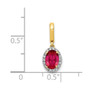 14k Diamond and .99 Ruby Halo Pendant