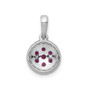 14K White Gold Diamond & .28 Ruby Circle Pendant