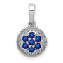 14K White Gold Diamond & .28 Sapphire Circle Pendant