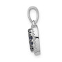 14K White Gold Diamond & .57 Sapphire Square Pendant