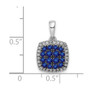 14K White Gold Diamond & .57 Sapphire Square Pendant