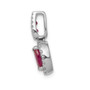 14k White Gold Diamond & 1.16 Ruby Oval Halo Pendant