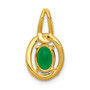 14k Diamond & Oval Emerald Pendant