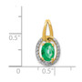 14k Diamond & Oval Emerald Pendant