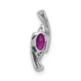 14k White Gold Diamond and .31 Ruby Pendant