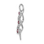14k White Gold Diamond & .25 Ruby Twisted Chain Slide