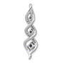 14k White Gold Diamond & .26 Sapphire Fancy Twisted Chain Slide