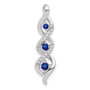 14k White Gold Diamond & .26 Sapphire Fancy Twisted Chain Slide
