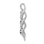 14k White Gold Diamond & .26 Sapphire Fancy Twisted Chain Slide