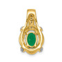 14k Fancy Diamond & Oval Emerald Pendant