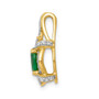 14k Fancy Diamond & Oval Emerald Pendant