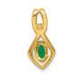 14k Fancy Diamond & Oval Emerald Pendant