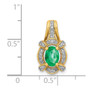 14k Fancy Diamond & Oval Emerald Pendant