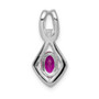 14k White Gold Diamond & .62 Ruby Pendant