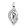 14k White Gold Diamond & .32 Ruby Pendant