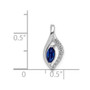 14K White Gold Diamond & .37 Sapphire Pendant