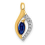14k Diamond & .37 Sapphire Pendant