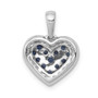 14K White Gold Diamond & .31 Sapphire Heart Pendant