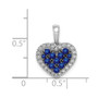 14K White Gold Diamond & .31 Sapphire Heart Pendant