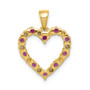 14k Diamond and .35 Ruby Heart Pendant