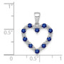 14k White Gold Diamond and Sapphire Heart Pendant