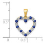 14k Diamond and Sapphire Heart Pendant