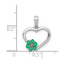14k White Gold Diamond and Emerald Heart & Flower Pendant