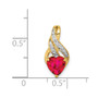 14K Diamond & Created Ruby Polished Heart Pendant