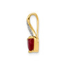 14K Diamond & Created Ruby Polished Heart Pendant