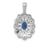 14K White Gold Fancy Diamond and .57 Sapphire Pendant