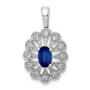 14K White Gold Fancy Diamond and .57 Sapphire Pendant