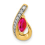 14k Diamond & .28 Ruby Pendant Chain Slide