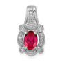 14k White Gold 1/5ct. Diamond & 1.10 Ruby Pendant