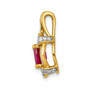 14k 1/5ct. Diamond & 1.10 Ruby Pendant