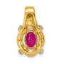 14k 1/5ct. Diamond & 1.10 Ruby Pendant