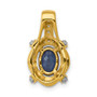 14k Diamond & Sapphire Fancy Oval Pendant