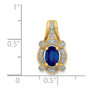 14k Diamond & Sapphire Fancy Oval Pendant