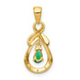 14k Yellow Gold Emerald and Diamond Pendant