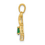 14k Yellow Gold Emerald and Diamond Pendant