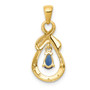 14k Yellow Gold Sapphire and Diamond Dangle Pendant