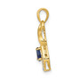 14k Yellow Gold Sapphire and Diamond Dangle Pendant